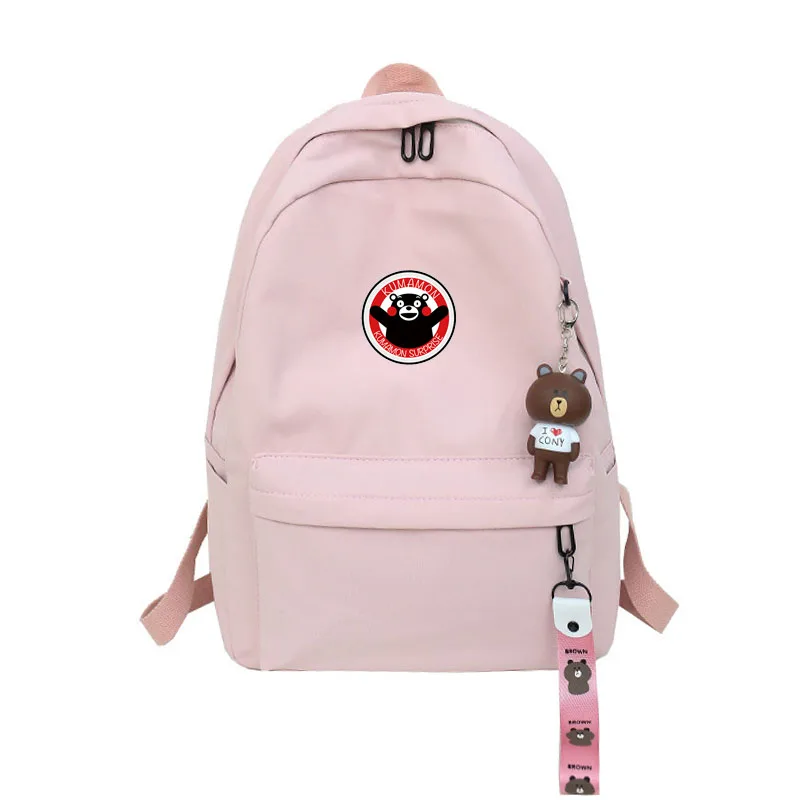 

Kumamon Large Capacity Canvas Women Shoulder Bag for Teenage Girls Casual Cartoon Bear School Backpack Rucksack Mochila