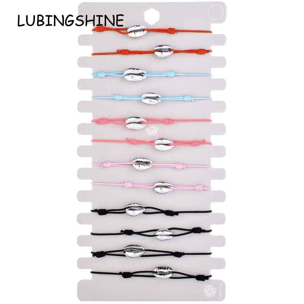 

Women Tree of Life Shell Skull Braided Adjustable Yoga Charms Bracelets&Bangles for Child Anklets Handmade Jewelry 12pcs/Sets