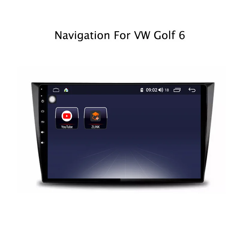Excellent 9" Android 8.1 8 core 4G RAM 64G ROM GPS Navigation Car Radio For VW Golf 6 2008-2013,with Carplay/4G LTE 3
