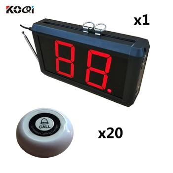 

Wireless Table Bell System Most Popular Long Range Distance Remote Buzzer For Restaurant CE Approval(1 display+20 call button)