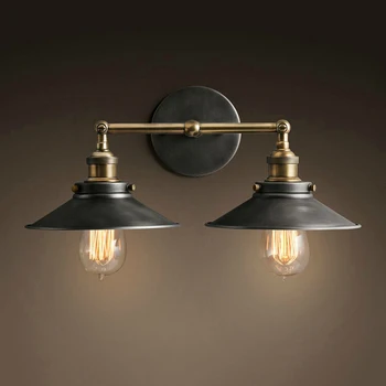 

American Pastoral Mediterranean Nordic retro bedroom bedside lamp wall lights double staircase Personalized fashion GY341