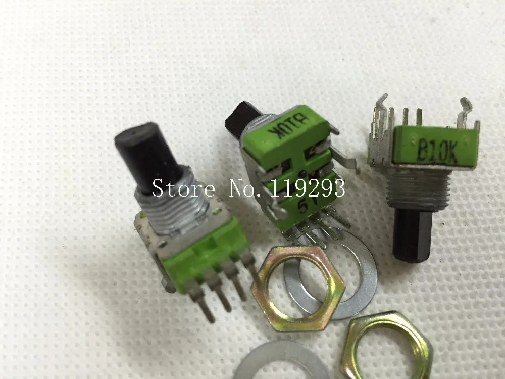 10 Piezas B100K 15mm Eje Estriado Sencillo Lineal Potenci/ómetro Rotatorio