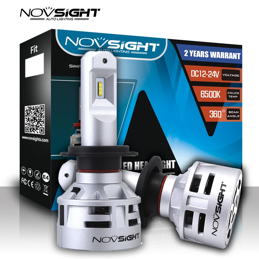 NOVSIGHT 2шт luces светодиодный para auto bombillas H4 H7 H8 H11 Светодиодный 60 Вт 10000LM 6500 к 12В 24В Авто