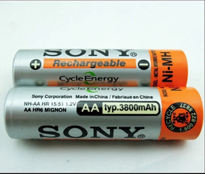 8pcs/Lot original ni mh aa rechargeable batteries 1.2v 3800mah for Sony