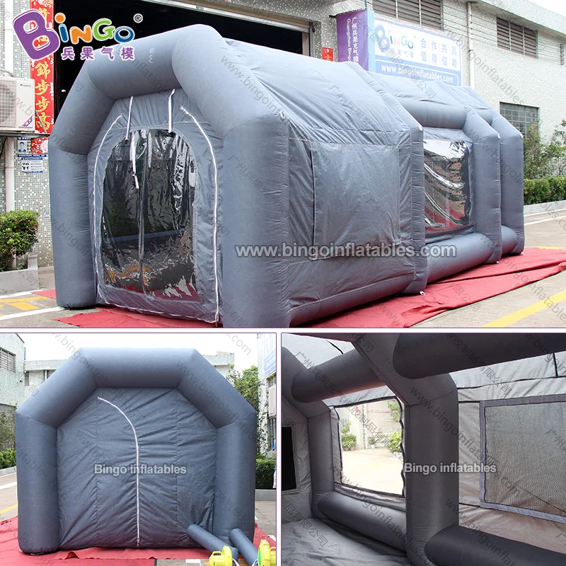  6*3*2.5mH inflatable spray paint booth gray color air blown paint tent -toy tent
