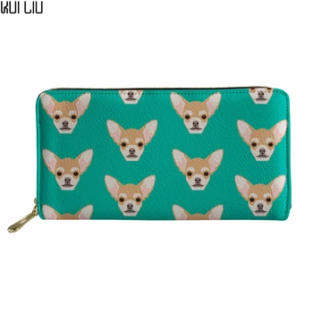 

Customized Long Wallets Women Card Holders Clutch Purse Chihuahua Sweet Printing Ladies Wallet Female Coin Money Pocket H