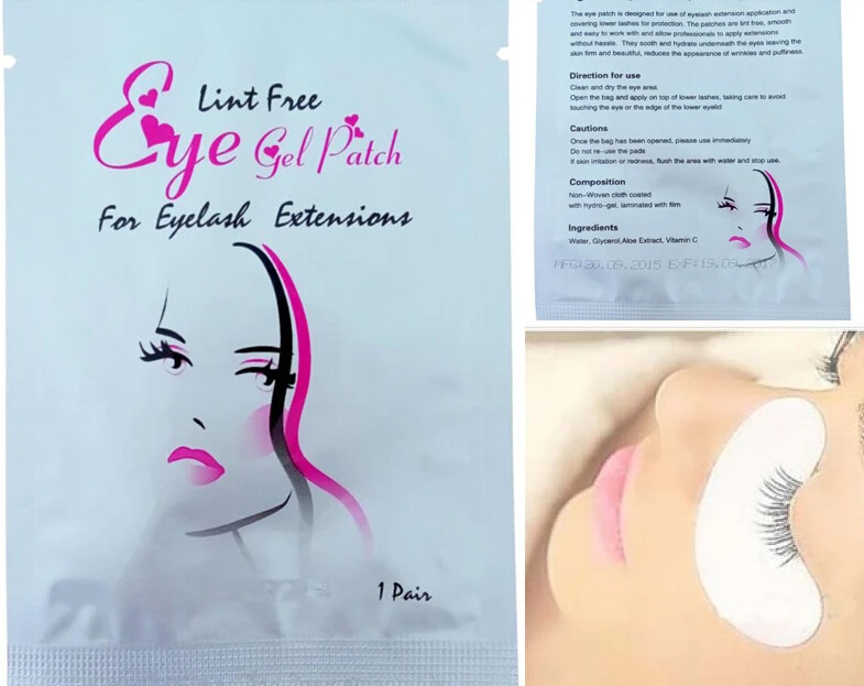 

100 pairs under eye pads the thinest lint free Eye Gel patches for eyelash extension from south korea Free shipping