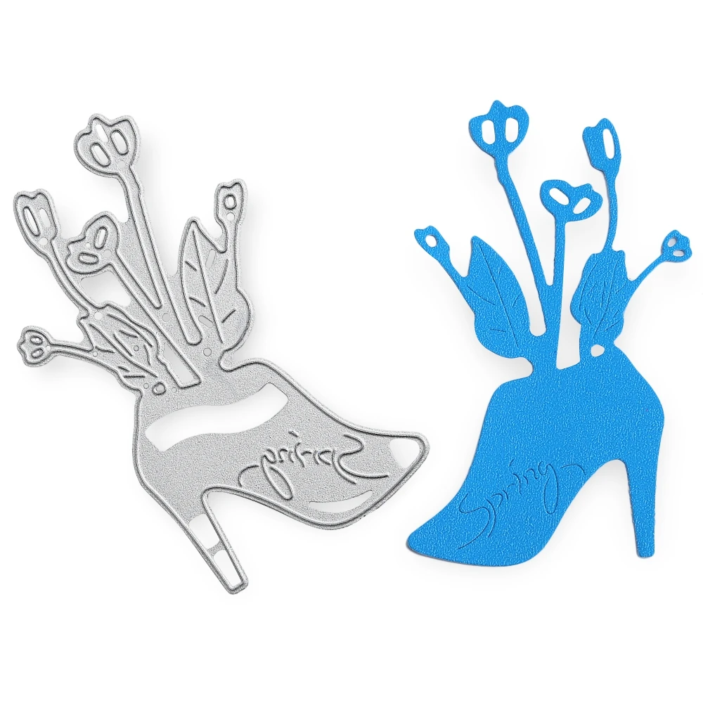 

Metal Flower High Heel Shoe Cutting Die Stencil for Paper Card Scrapbook Album Decor, DIY Embossing Maker Tools Crafts