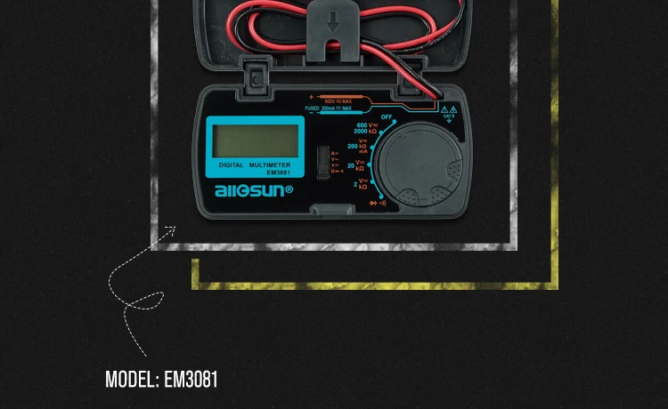 Digital Multimeter 3 1/2 1999t AC/DC Ammeter Voltmeter High-Definition LCD Digital Display Screen voltage Meter All-Sun EM3081