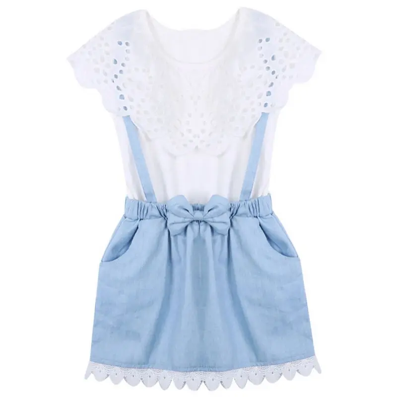 

Fashion Kids Girls Short sleeve Bow cotton dress baby Girls Summer clothes kids girls Ball Cute dress 2 to 7 Years