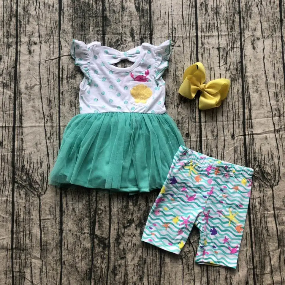 

baby girls summer outfits kids girls crib tunic top with floral shorts clothes with 4inch bows