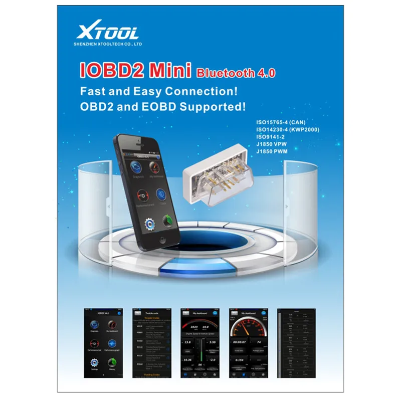 XTOOL IOBD2 Мини работает на Android IOS мини IOBD2 Bluetooth OBD2 диагностический инструмент такой же как ELM327 ELM 327