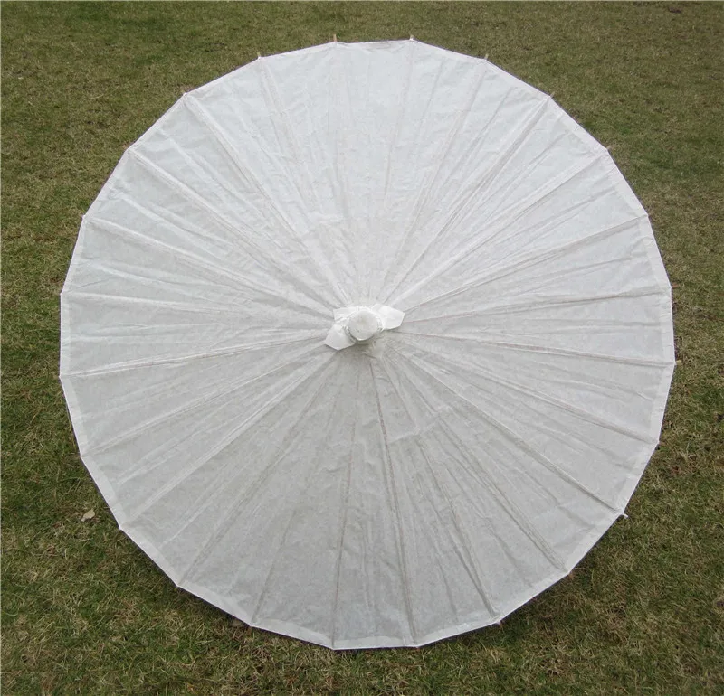 Buy New White Color Long handle Wedding Paper Parasols