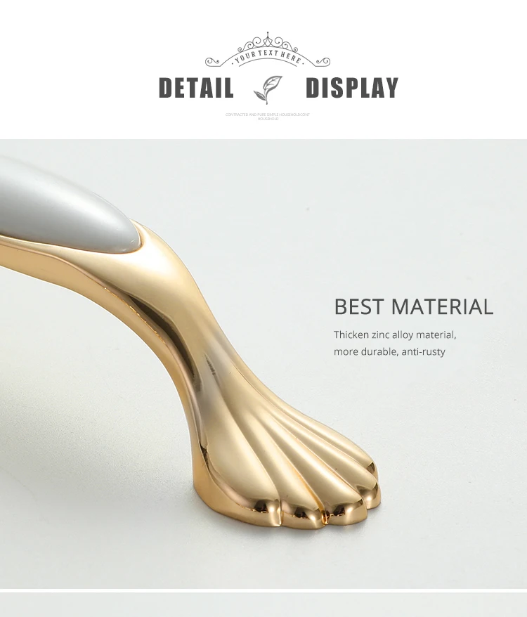 NAIERDI Gold White Creamic Gold Cabinet Handles Knobs Drawer Pulls Kitchen Door Handles Furniture Handle Cabinet Door Hardware