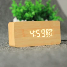 Batteries/USB Operated Sound Voice Control LED Digital Alarm Clocks Time Termometro Display Snooze Desk Table Clock Home Decor