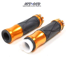 LMoDri Универсальный руль мотоцикла ручки 7/" 22 мм ручка бар конец алюминиевая Резина хорошее качество золото