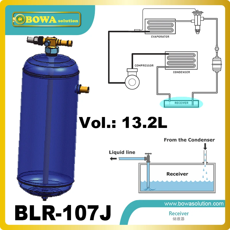 13.2L vertical liquid refrigerant receivers are installed in flake ice maker or block ice maker machine 13.2L vertical liquid refrigerant receivers are installed in flake ice maker or block ice maker machine