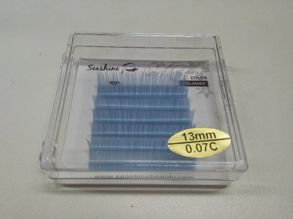 

Fashion 6 Trays Blue Colorful Individual Mink False Eyelashes Extension Fake Eye Lash 11mm 13mm handmade