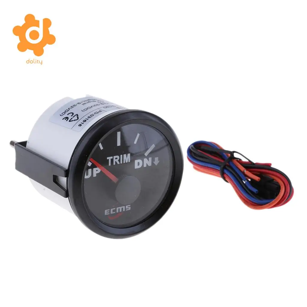 2 inch 52mm UP-DN Electric Trim Level Gauge for Marine Boat Black Face#1