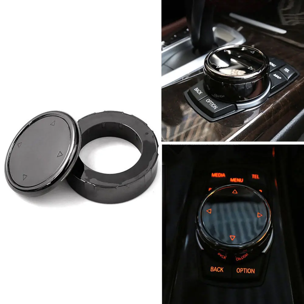 Best For BMW F10 F20 F30 F32 F33 F34 Car Big Multi Media Knob Cover Trim Black iDrive Car styling Car covers