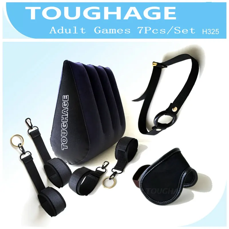 TOUGHAGE 7Pcs/Set Sex Furniture For Couples Triangle Sex Pillow Inflatable Cushion Wedge Adult Game Toys Machine Accessories