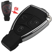 Chiave dell’automobile per Mercedes Benz C E ML SL SLK CLK W211 AMG Chrome FOB w/Supporto Della Batteria 3 bottoni Modificato A Distanza di Caso Chiave Astuto di Borsette