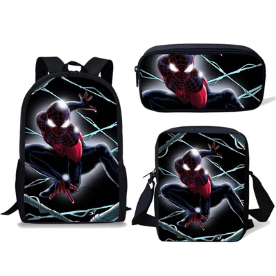 2019New бренд комплект школьных сумок 3 шт дети рюкзак Человек-паук Mochila детские школьные детские узкие Наплечная школьная сумка для мальчиков и девочек - Цвет: LMZY0567CEK