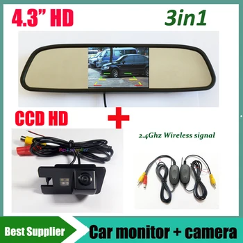 

3in1 2.4G Wireless signal kit with Car rear view Parking reverse camera For Great wall Hover H3 H5 H6 + car mirror monitor