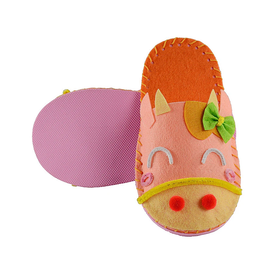 Kids slippers sewing kit for Girls Beginners My First Sewing Kit Handmade Non-woven Fabric Shoes Craft Gifts Educational Toys