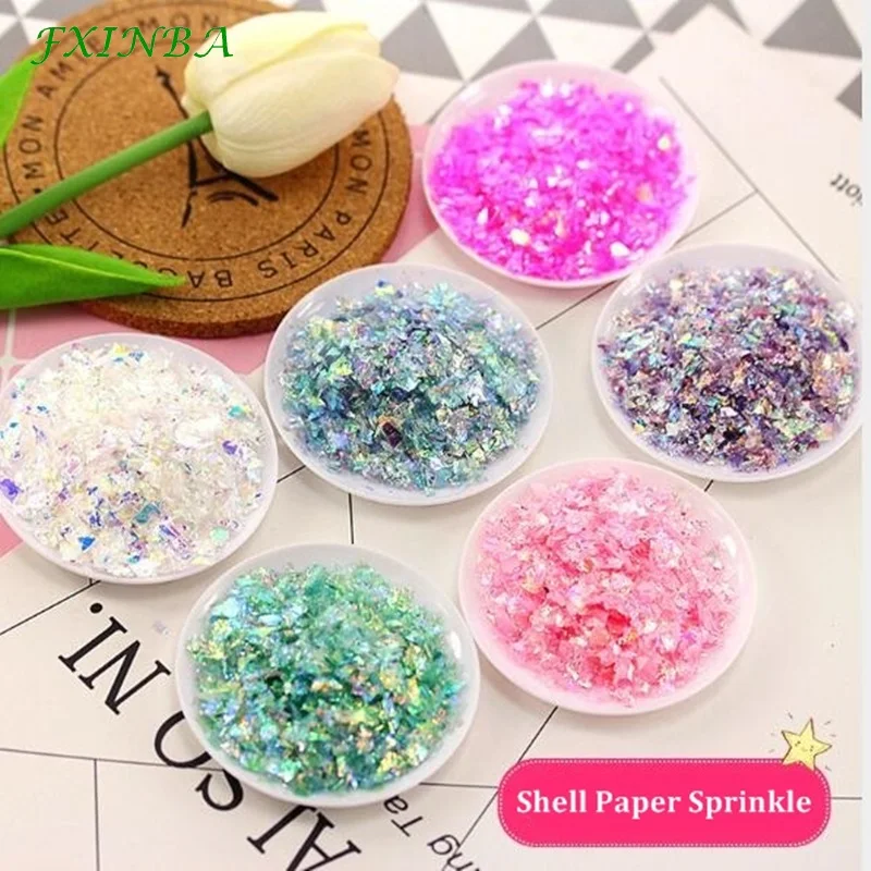 

FXINBA New 20g PVC Shell Paper Sprinkles For Clear Slime Filler Fluffy Mud Clay DIY Slime Supplies Accessories Kit Toys
