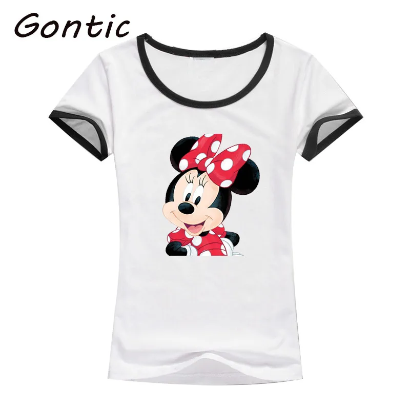 

Women Minnie T-Shirt cartoon mouse animal Hipster funny T-shirt Female Harajuku Woman Mouse Tees Shirt Short Sleeve Slim fits