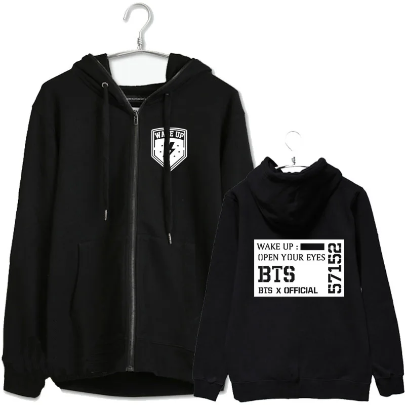 BTS KPOP coat autumn winter Hoodies Korean version Cotton Fleece zipper