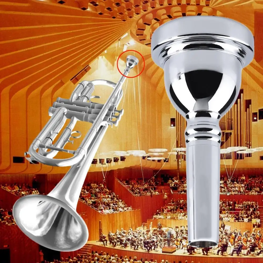 Sews 핫 글 머리 기호 전문 트럼펫 마우스 피스 bach 12c 크기 실버 도금 무료 배송trumpetstrumpet