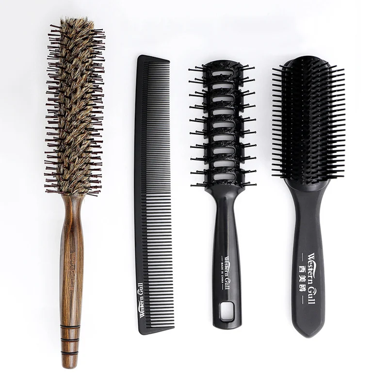4in1 Hair Styling Brush Set Professional Salon Anti Static Hairdressing Hairbrush Barber Tool Comb Kit for All Hairstyles