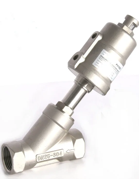 

1 inch 2/2 Way single acting stainless steel angle seat valve normally closed pneumatic angle seat valve 63mm actuator