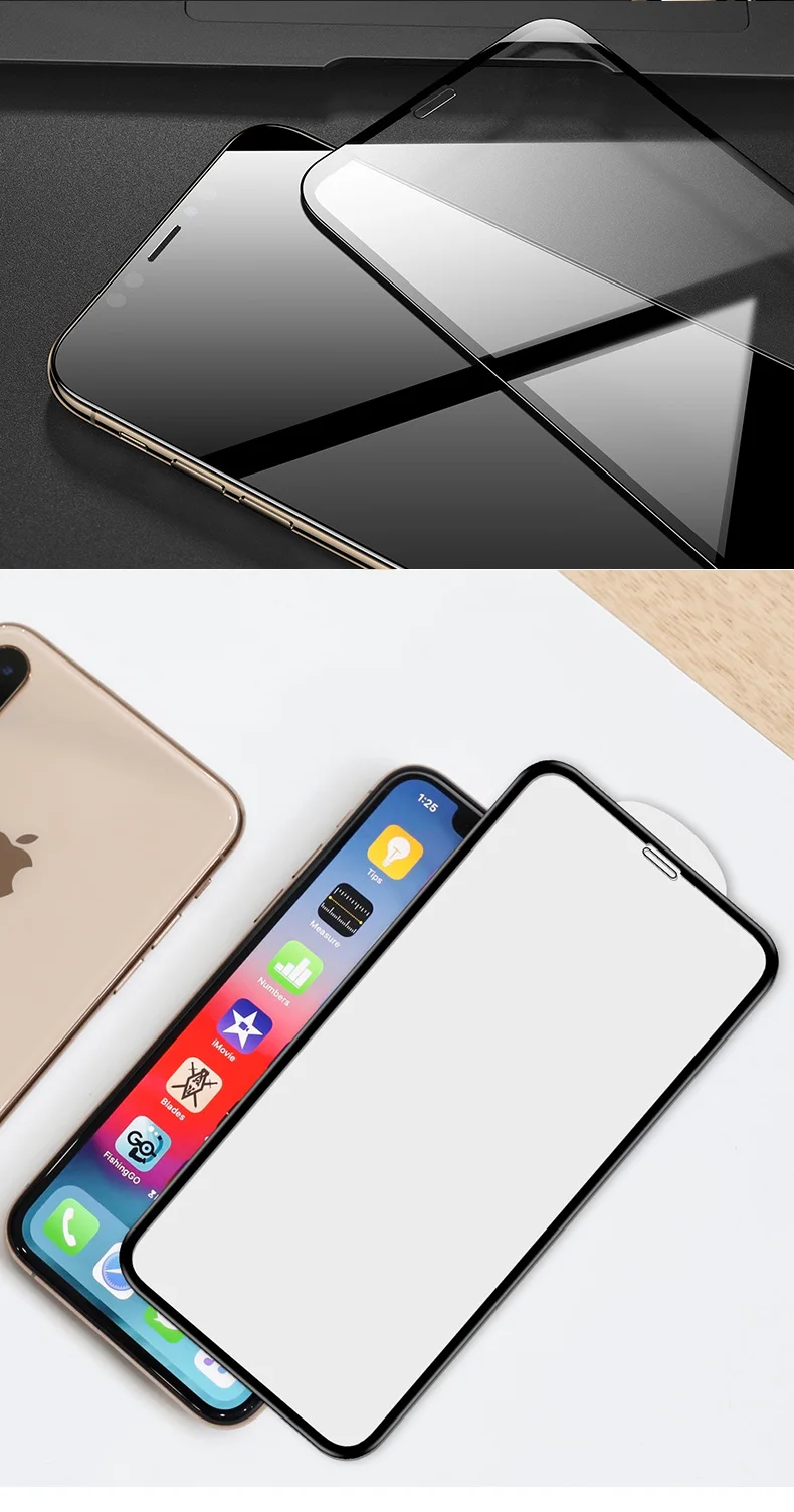 ESVNE, новинка, 10D, закаленное стекло для iphone X, XS, защита экрана, защитное стекло на iphone XR, XS MAX, пленка, изогнутый край, полное покрытие, 9H