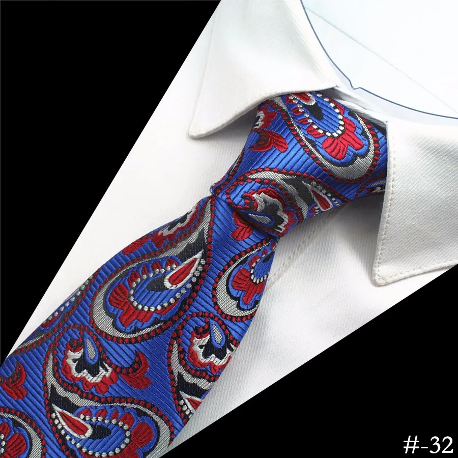 GUSLESON Шелковый мужской галстук 8 см в клетку с узором пейсли для шеи галстуки для мужчин галстук классическая одежда Бизнес Свадебный галстук вечерние галстуки 1200 иглы