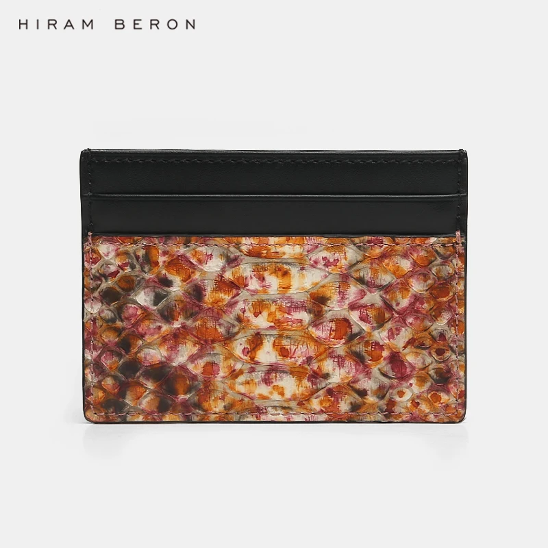 Hiram Beron CUSTOM NAME FREE Luxury Fashion credit card wallet Python Skin leather card case gift box Hiram Beron CUSTOM NAME FREE Luxury Fashion credit card wallet Python Skin leather card case gift box