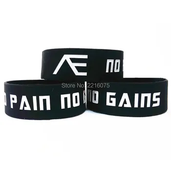 

300pcs One Inch No Pain No Gains wristband silicone bracelets free shipping by DHL express