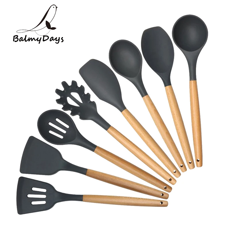 

Silicone Cooking Utensils Silicone Spatula Scraper Kitchen Turner Soup Spoon Ladle Slotted Spoon Turner Baking Cooking Tools Set