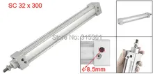 Free Shipping 300mm Stroke 32mm Bore Single Screwed Piston Rod 32 x 300 Dual Action Pneumatic