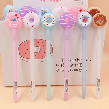 

Cute Donut Gel Pens Creative Neutral Pens 0.5mm Kawaii Silica Gel Pens For Girls Writing School Office Supplies Stationery
