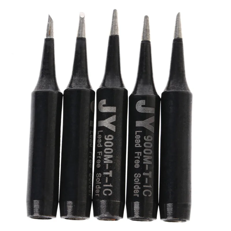 5Pcs Soldering Iron Tips Set Copper Replacement Bevel Style Soldering Iron Lead-free Solder Tips For 936 937 Soldering Tool