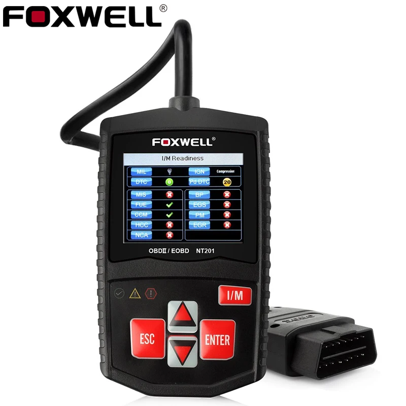 Foxwell NT201 Automotive OBD2 Scanner in Russian Engine Code Reader Turn Off MIL OBD 2 Car Diagnostic Tool Better than ELM327