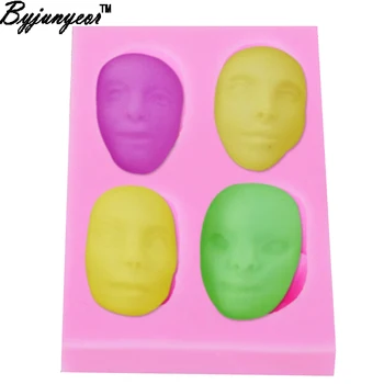 

Byjunyeor M156 Baby Head Dolls UV Resin Silicone Mold Fondant Chocolate Candy Lollipop Crystal Epoxy Soft Clay Bake Tools