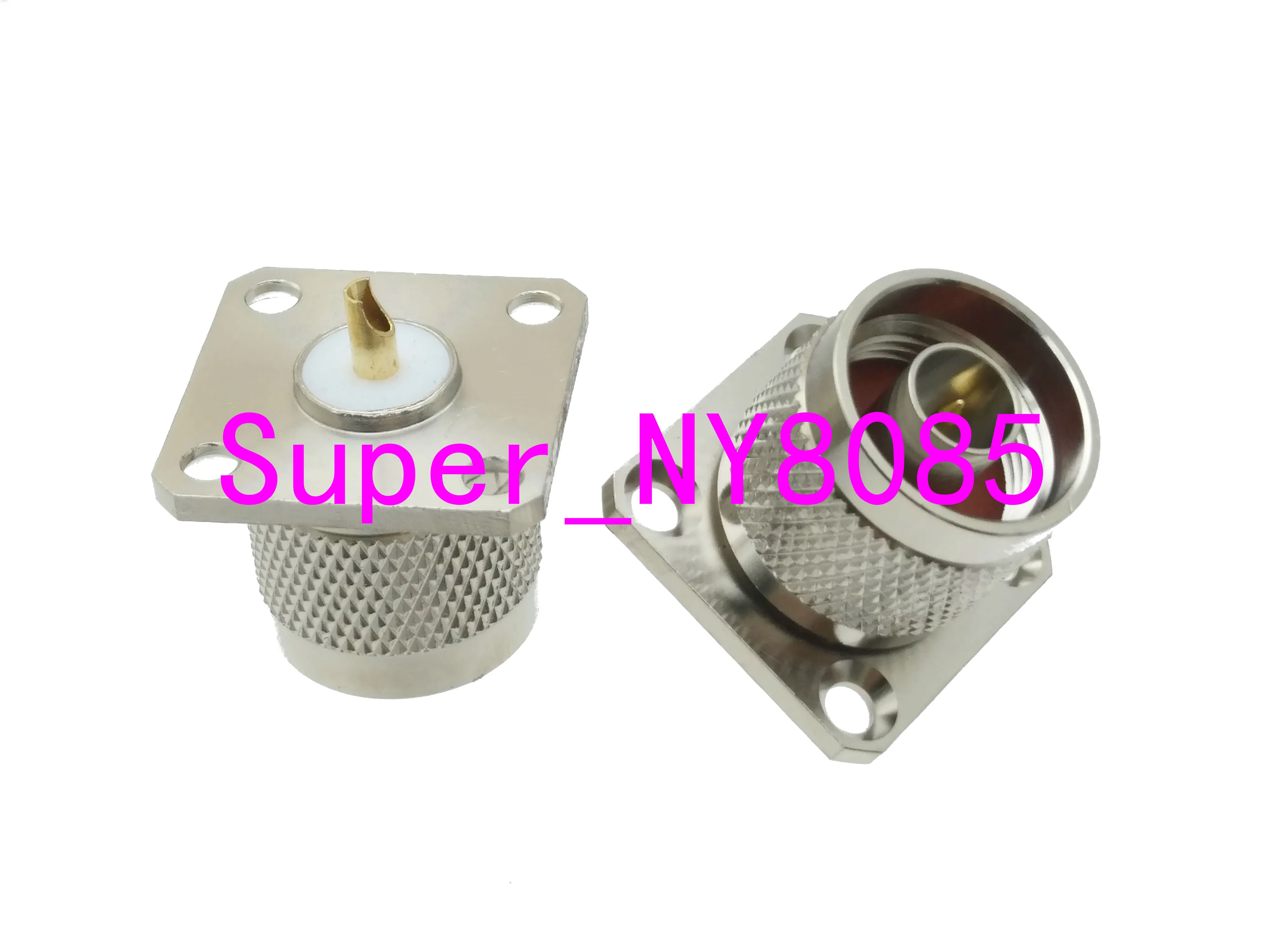 N Male Plug 4-Hole Flange Solder Panel Mount RF Coaxial Connector