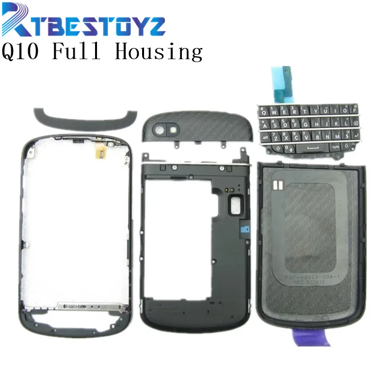 

RTBESTOYZ Replacement Full Housing Keypad Cover Frame for Blackberry Q10 Black White Color In Stock