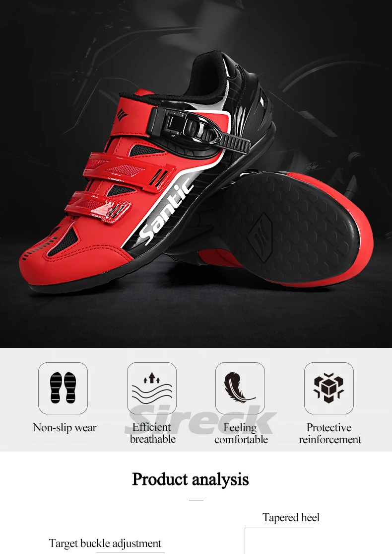 Santic Cycling Shoes Men Women MTB Mountain Road Bike Shoes Rubber Anti-slip Unlocked Bicycle Shoes Zapatillas Ciclismo