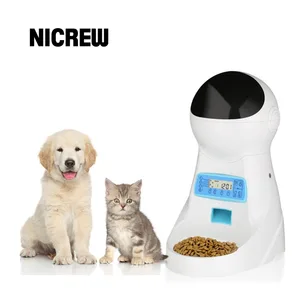 Nicrew Pet-U 3L автоматическая кормушка для питомца голосовая запись/ЖК-экран чаша для средних маленьких собак кошек дозаторы 4 раза один день - изображение