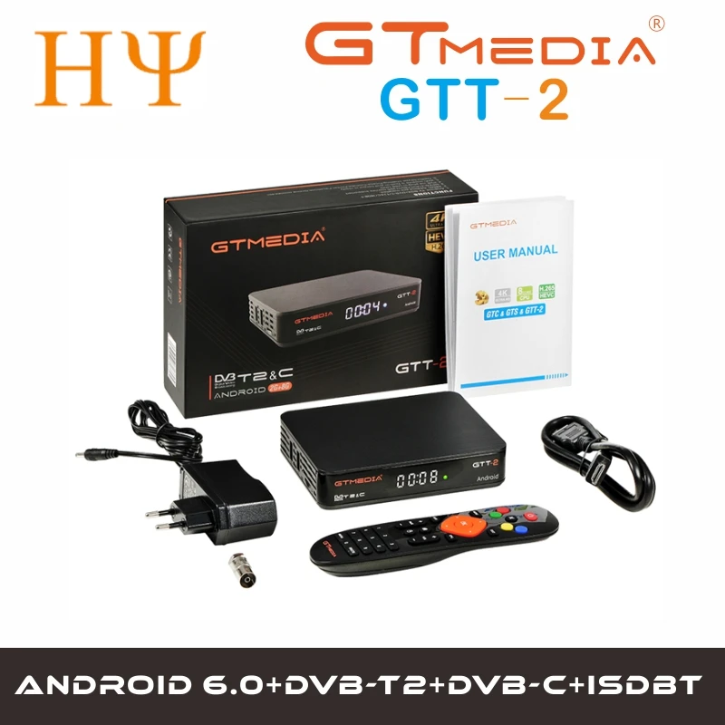 GTmedia GTT-2 Android 6,0 ТВ коробка DVB-C DVB-T2 ISDB-T 2 Гб Оперативная память 8 ГБ Встроенная память Wi-Fi 2,4G Amlogic S905D 4K H.265 ISDB-T вещания